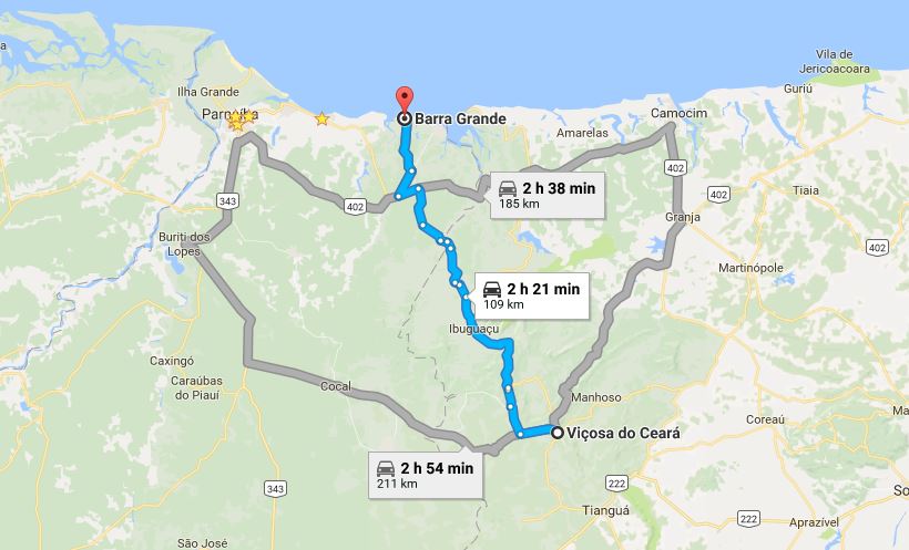 distância de Viçosa do Ceará a Barra Grande Piauí